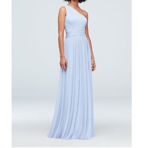 David’s Bridal Off Shoulder Mesh Bridesmaid Dress